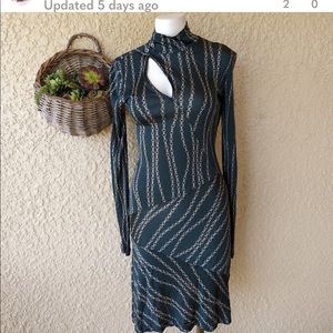 Marcella high neck chain print dress